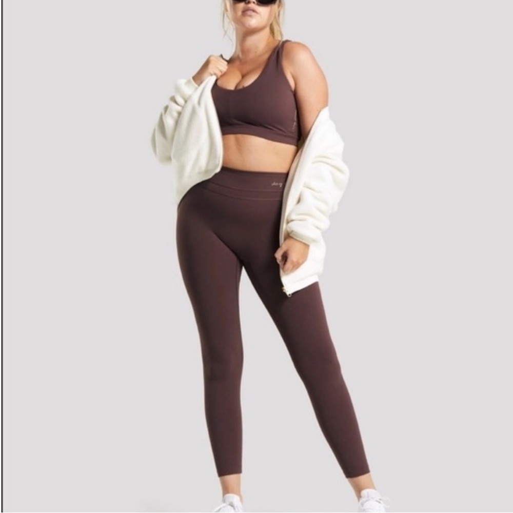 GymShark‎ X Whitney Simmons high rise leggings chocolate size small